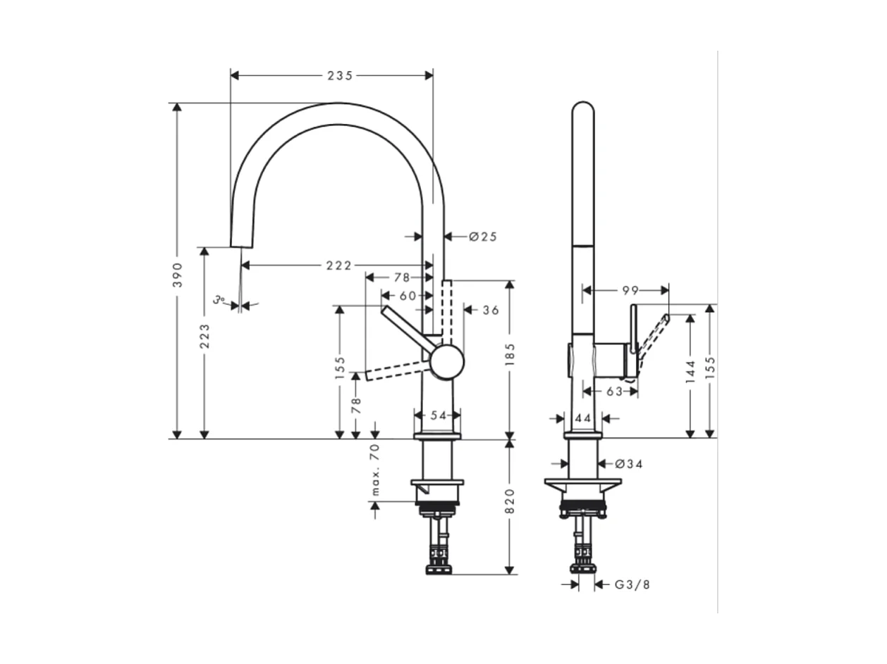 Robinet de cuisine HANSGROHE Talis M54 220 chromé + nettoyant Briochin