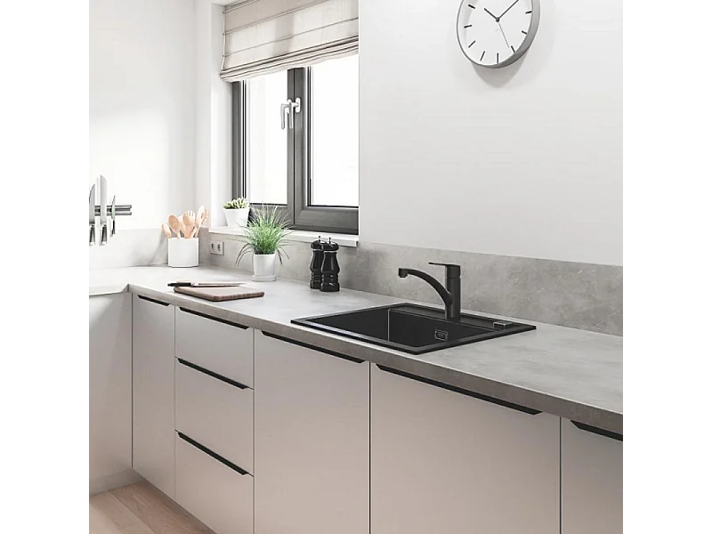 Robinet de cuisine GROHE Start noir mat + microfibre