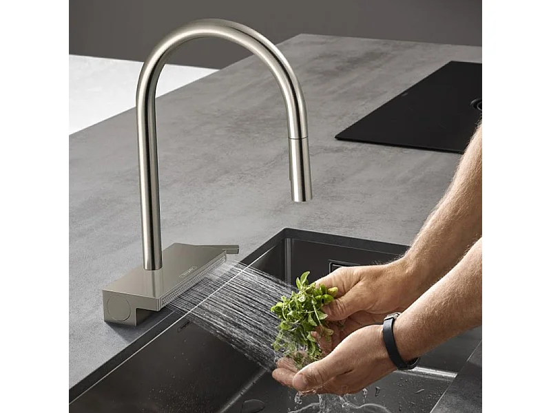 Grifo de cocina con ducha HANSGROHE Aquno Select M81 170 sBox 3 chorros aspecto acero inoxidable