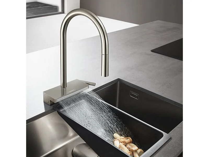 Grifo de cocina con ducha HANSGROHE Aquno Select M81 170 sBox 3 chorros aspecto acero inoxidable