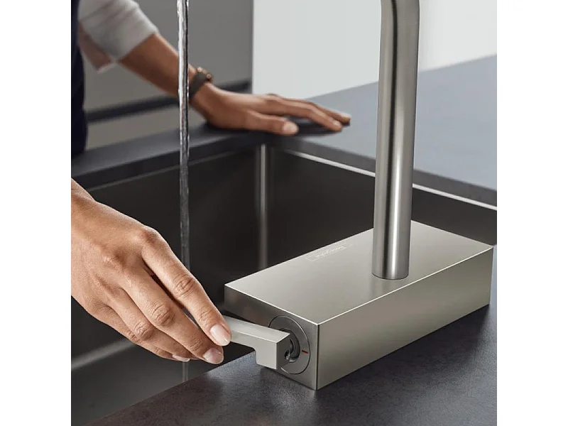 Grifo de cocina con ducha HANSGROHE Aquno Select M81 170 sBox 3 chorros aspecto acero inoxidable