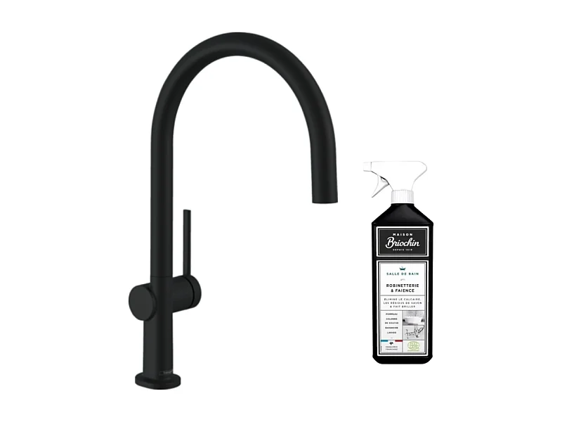 Robinet de cuisine HANSGROHE Talis M54 220 noir mat + nettoyant Briochin