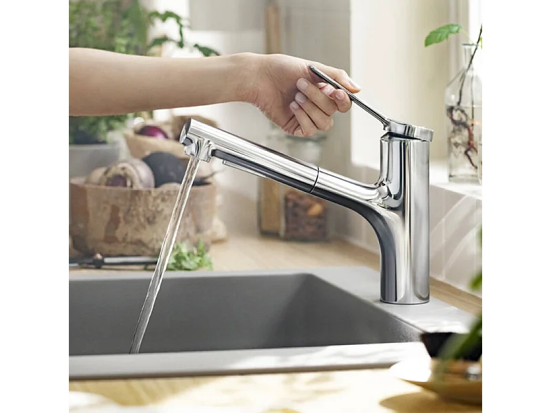 Robinet de cuisine avec douchette HANSGROHE Zesis M33 150 2 jets chromé