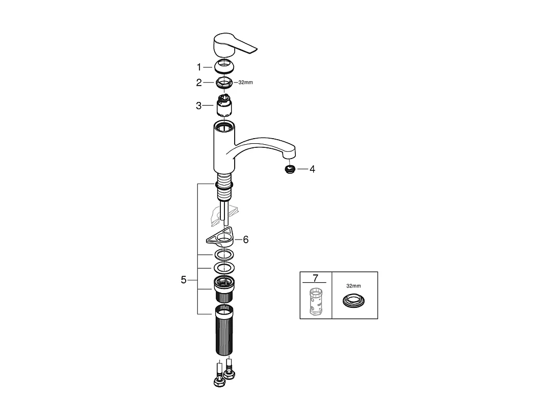 Robinet de cuisine GROHE Start noir mat + nettoyant GrohClean