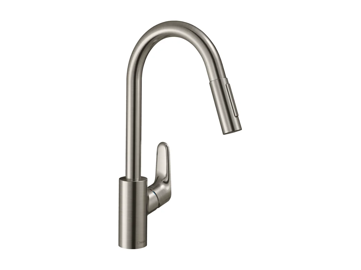 Robinet de cuisine avec douchette HANSGROHE Focus M41 240 2 jets aspect acier inox