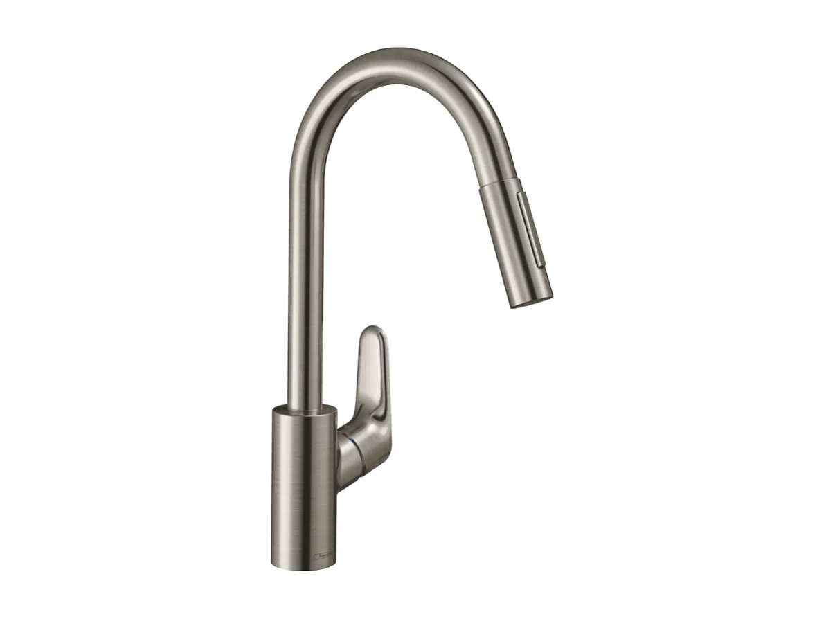 Robinet de cuisine avec douchette HANSGROHE Focus M41 240 2 jets aspect acier inox