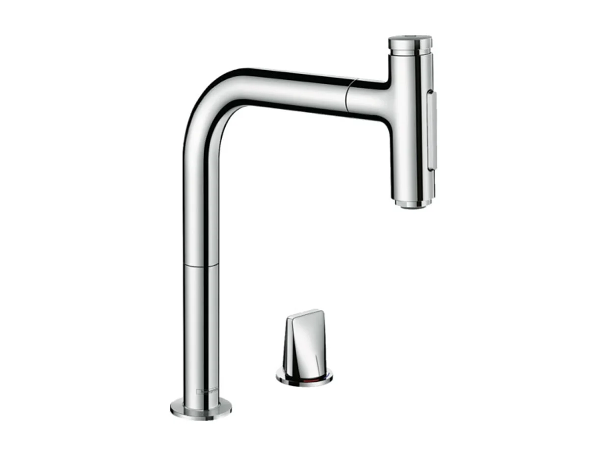 Robinet de cuisine encastré avec douchette HANSGROHE Metris Select M71 200 sBox 2 jets chromé
