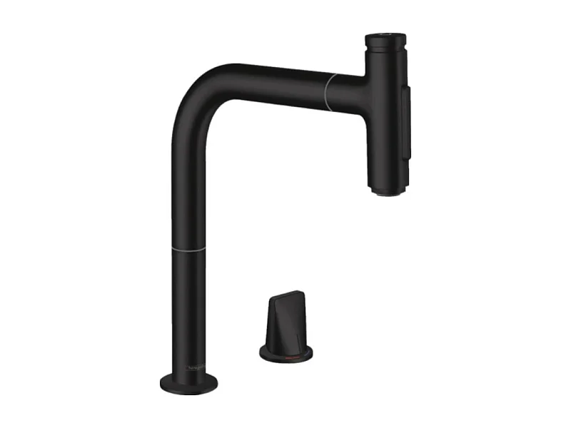 Robinet de cuisine encastré avec douchette HANSGROHE Metris Select M71 200 sBox 2 jets noir mat