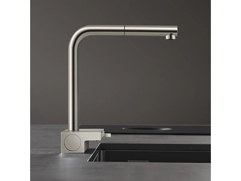 Robinet de cuisine avec douchette HANSGROHE Aquno Select M81 250 sBox 2 jets aspect acier inox