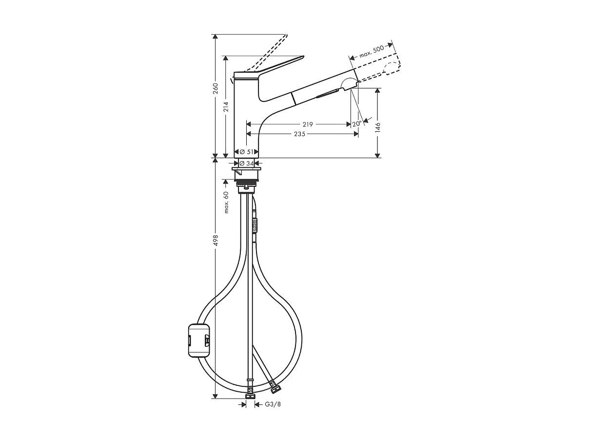 Robinet de cuisine avec douchette HANSGROHE Zesis M33 150 2 jets aspect acier inox + nettoyant Briochin