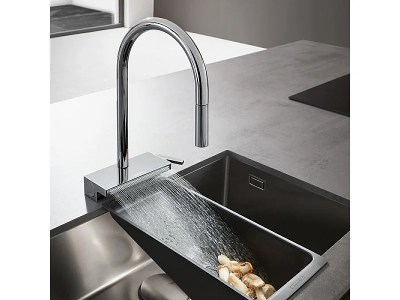 Robinet de cuisine avec douchette HANSGROHE Aquno Select M81 170 sBox 3 jets chromé