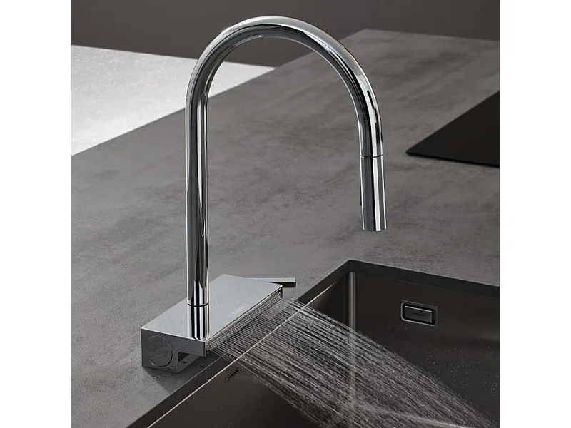 Robinet de cuisine avec douchette HANSGROHE Aquno Select M81 170 sBox 3 jets chromé