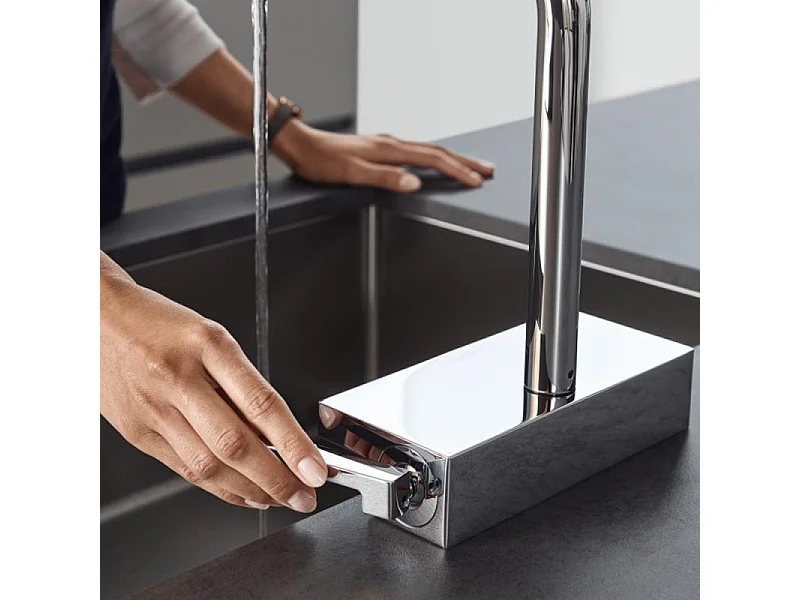 Robinet de cuisine avec douchette HANSGROHE Aquno Select M81 170 sBox 3 jets chromé
