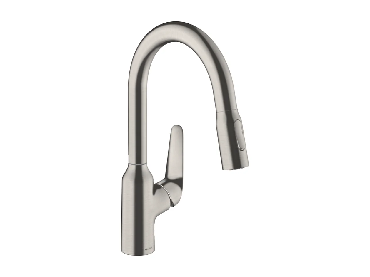 Robinet de cuisine avec douchette HANSGROHE Focus M42 180 sBox 2 jets aspect acier inox