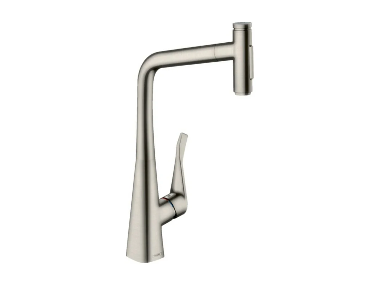 Robinet de cuisine avec douchette HANSGROHE Metris Select M71 320 sBox 2 jets aspect acier inox
