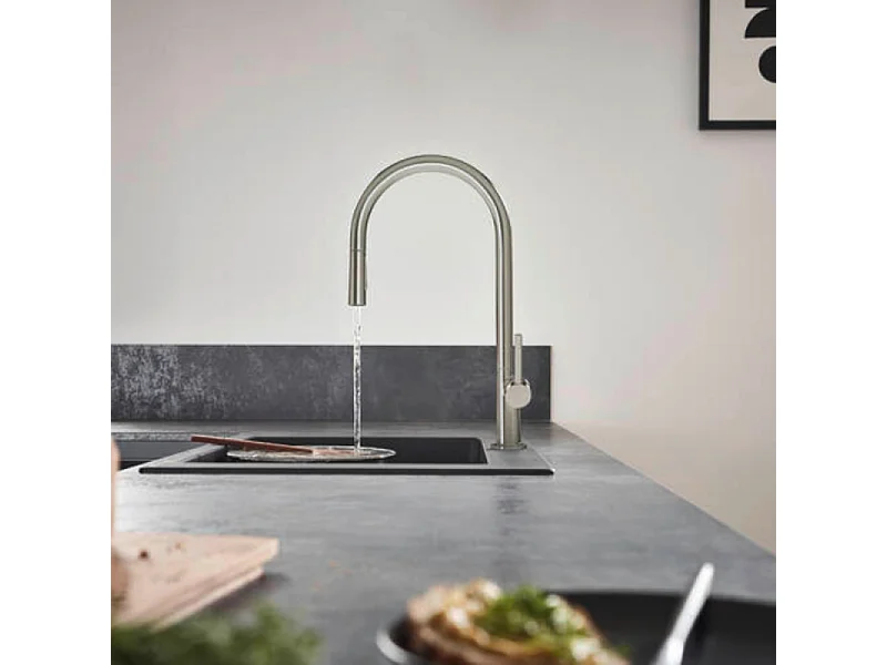Grifo de cocina con ducha HANSGROHE Talis M54 210 2 chorros aspecto acero inoxidable