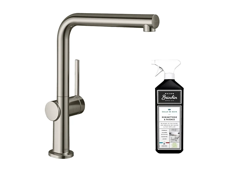 Robinet de cuisine HANSGROHE Talis M54 270 aspect acier inox + nettoyant Briochin
