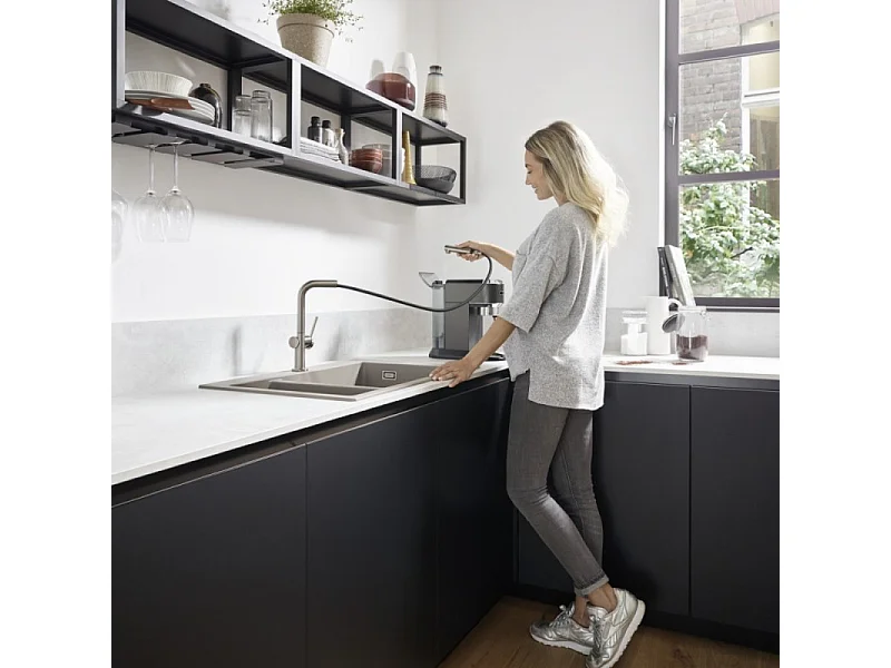 Robinet de cuisine avec douchette HANSGROHE Talis M54 270 aspect acier inox