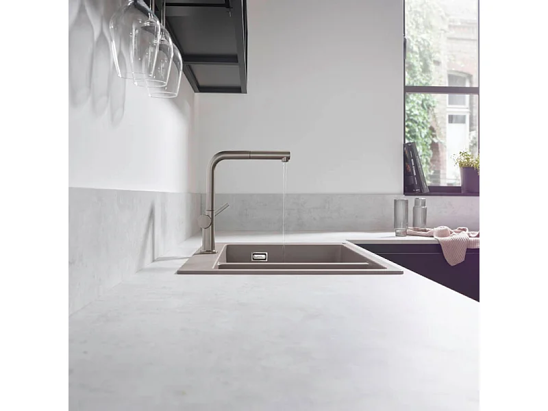 Robinet de cuisine avec douchette HANSGROHE Talis M54 270 aspect acier inox