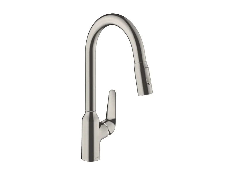 Robinet de cuisine avec douchette HANSGROHE Focus M42 220 2 jets aspect acier inox