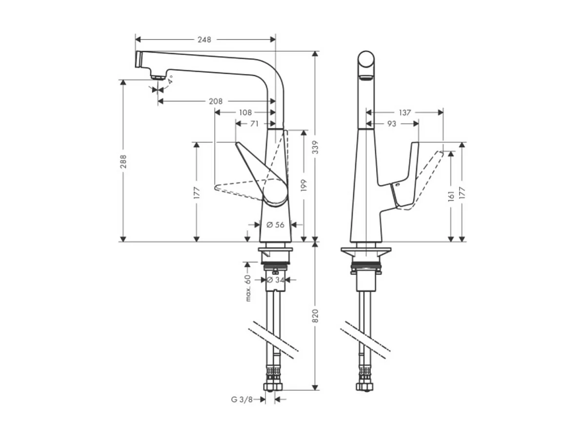 Robinet de cuisine HANSGROHE Talis Select M51 300 aspect acier inox