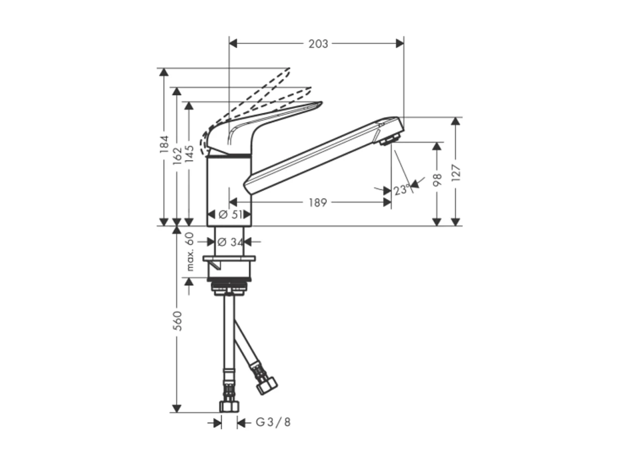 Robinet de cuisine HANSGROHE Focus M42 100 CoolStart chromé