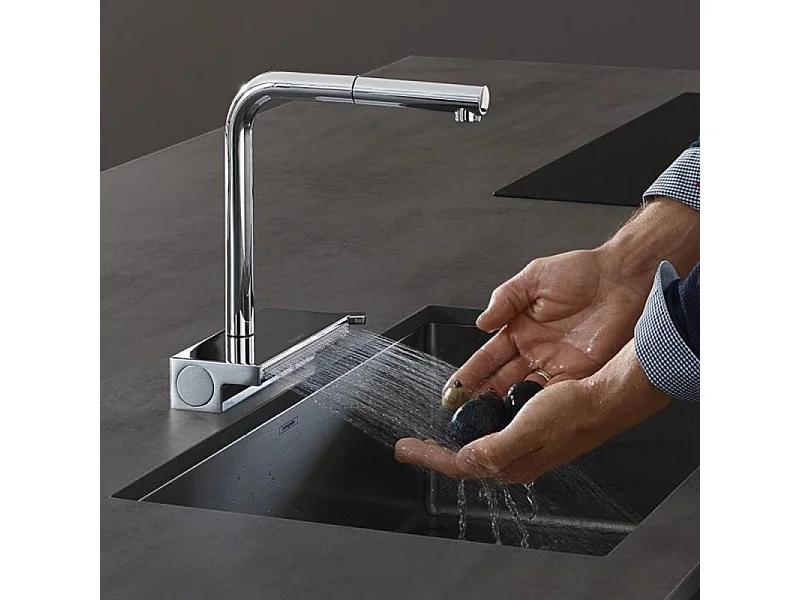 Robinet de cuisine avec douchette HANSGROHE Aquno Select M81 250 sBox 2 jets chromé