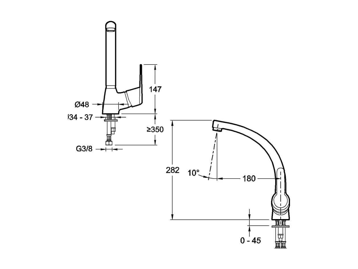 Robinet de cuisine JACOB DELAFON Scoop chromé