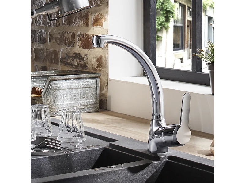 Robinet de cuisine JACOB DELAFON Scoop chromé