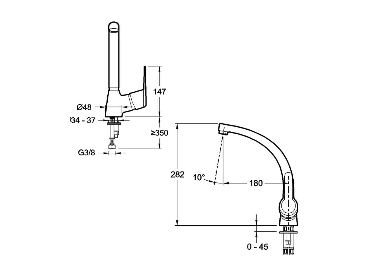 Robinet de cuisine JACOB DELAFON Scoop chromé