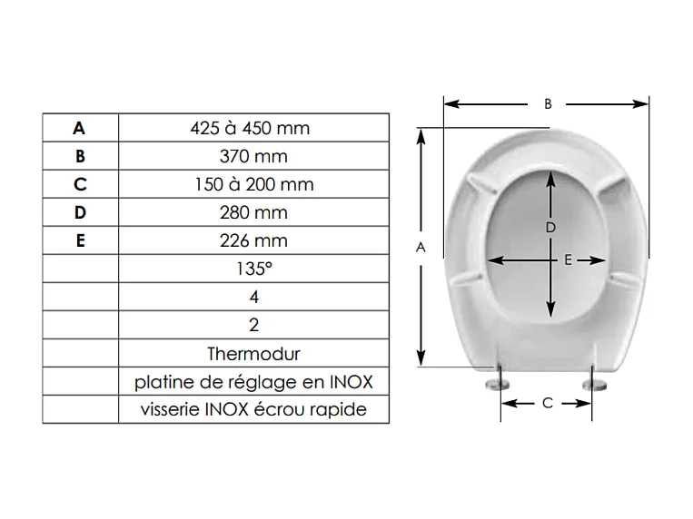 Abattant WC DUBOURGEL Vendôme blanc