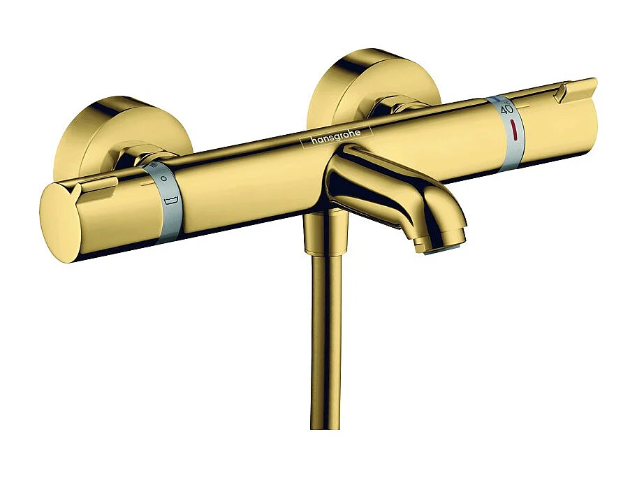 Mitigeur bain douche thermostatique HANSGROHE Ecostat Comfort aspect doré poli