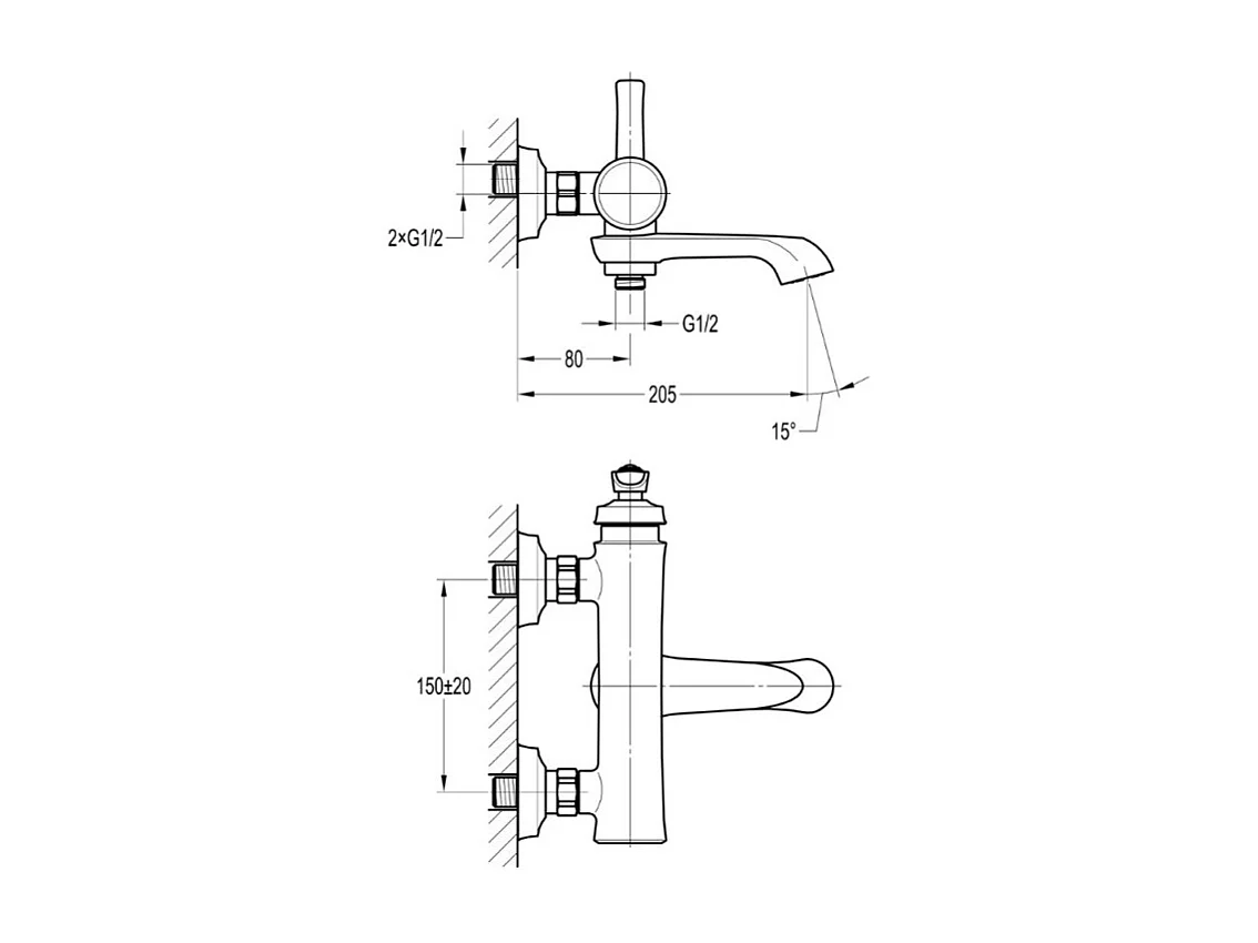 Paini Mitigeur bain douche mural Lady's