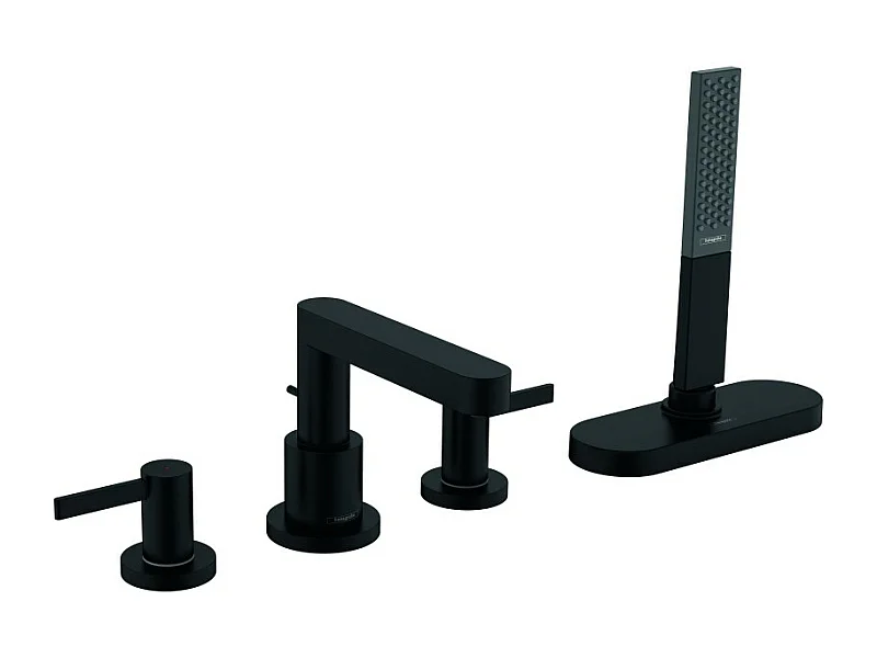 Robinet mélangeur bain douche 4 trous HANSGROHE Finoris sBox noir mat