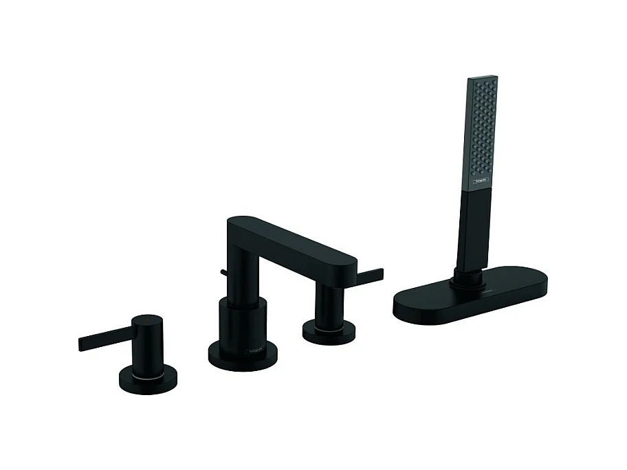 Robinet mélangeur bain douche 4 trous HANSGROHE Finoris sBox noir mat