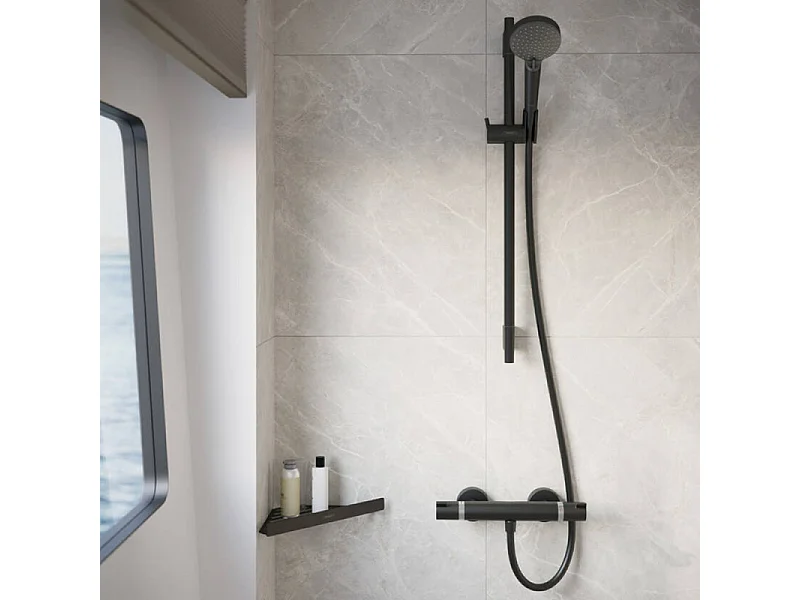 Mitigeur douche thermostatique HANSGROHE Ecostat Comfort noir mat