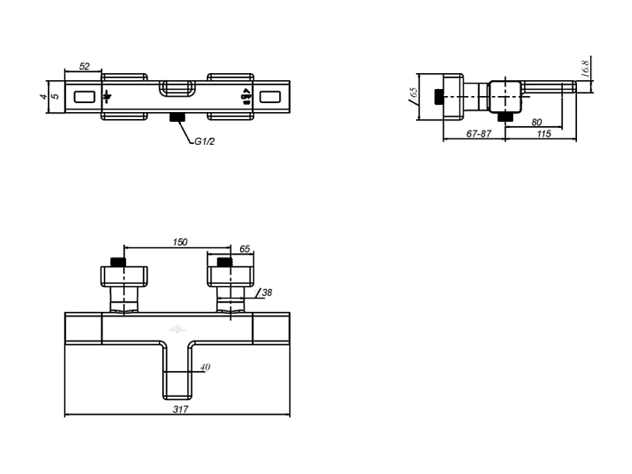 Mitigeur bain douche thermostatique VILLEROY ET BOCH Universal carré Brushed Nickel Matt