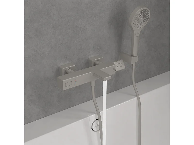 Mitigeur bain douche thermostatique VILLEROY ET BOCH Universal carré Brushed Nickel Matt