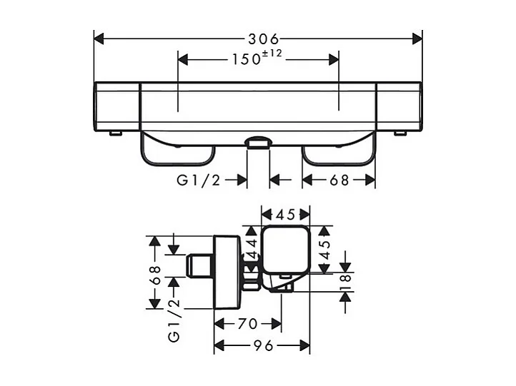 HANSGROHE Ecostat E mezclador termostático de ducha cromado