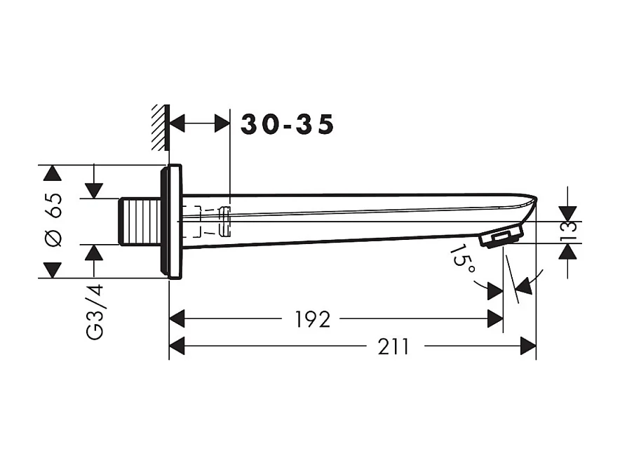 Bec déverseur baignoire HANSGROHE Talis Select E chromé