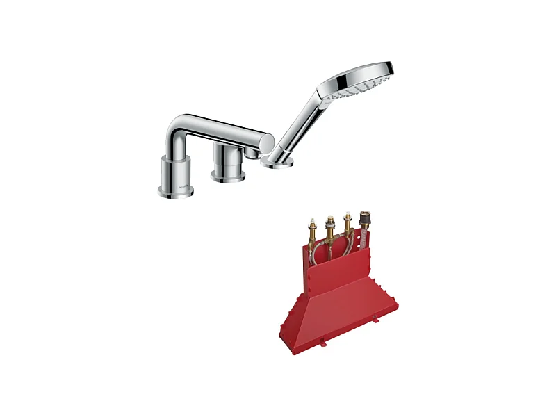 HANSGROHE Mitigeur 3 trous Talis S baignoire Chromé avec Corps encastré