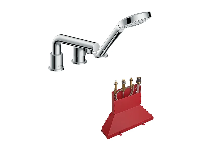 HANSGROHE Mitigeur 3 trous Talis S baignoire Chromé avec Corps encastré