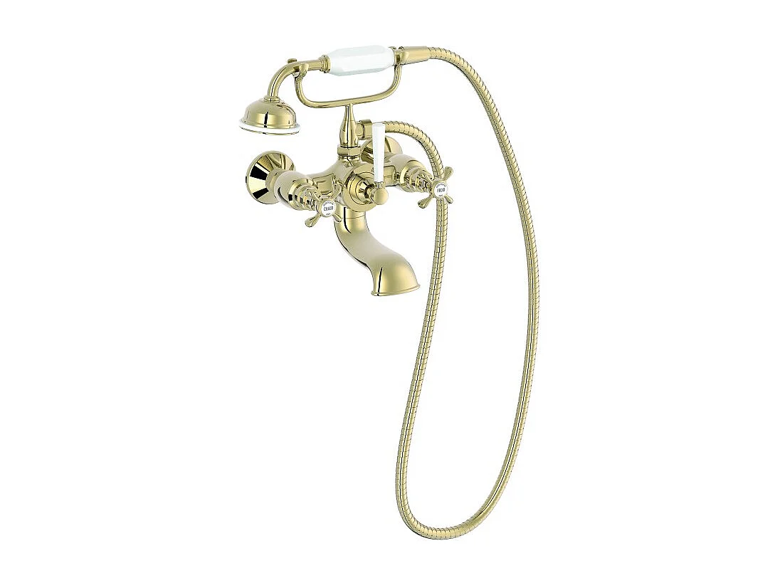 JACOB DELAFON - Mélangeur mural rétro avec douchette Cleo - Or beige