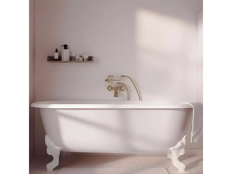 Mélangeur baignoire JACOB DELAFON Cléo 1889 avec pommeau douche Or beige