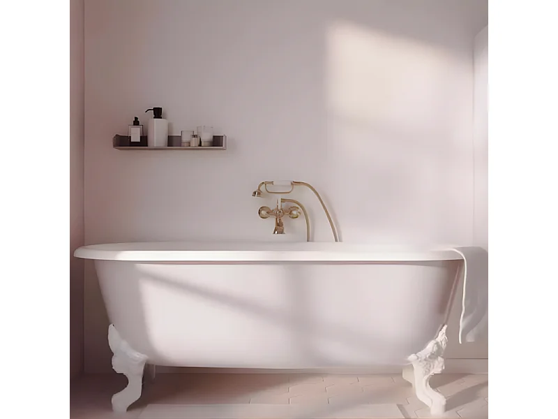 Mélangeur baignoire JACOB DELAFON Cléo 1889 avec pommeau douche Or beige