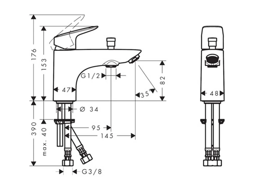 Mitigeur bain douche mécanique monotrou HANSGROHE Logis
