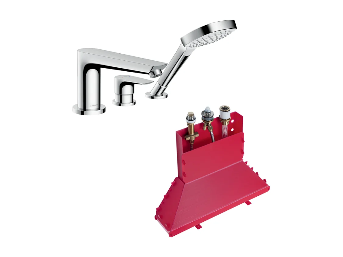 HANSGROHE Mitigeur 3 trous Talis E baignoire Chromé avec Corps encastré