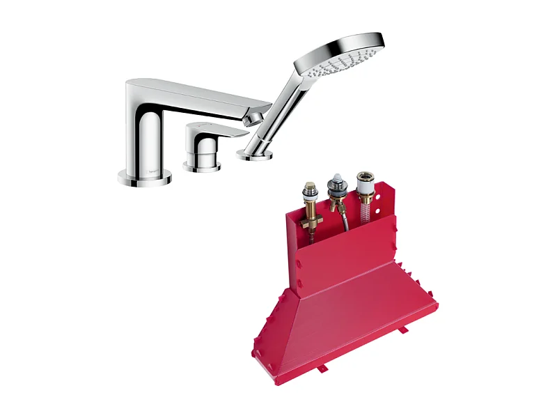 HANSGROHE Mitigeur 3 trous Talis E baignoire Chromé avec Corps encastré