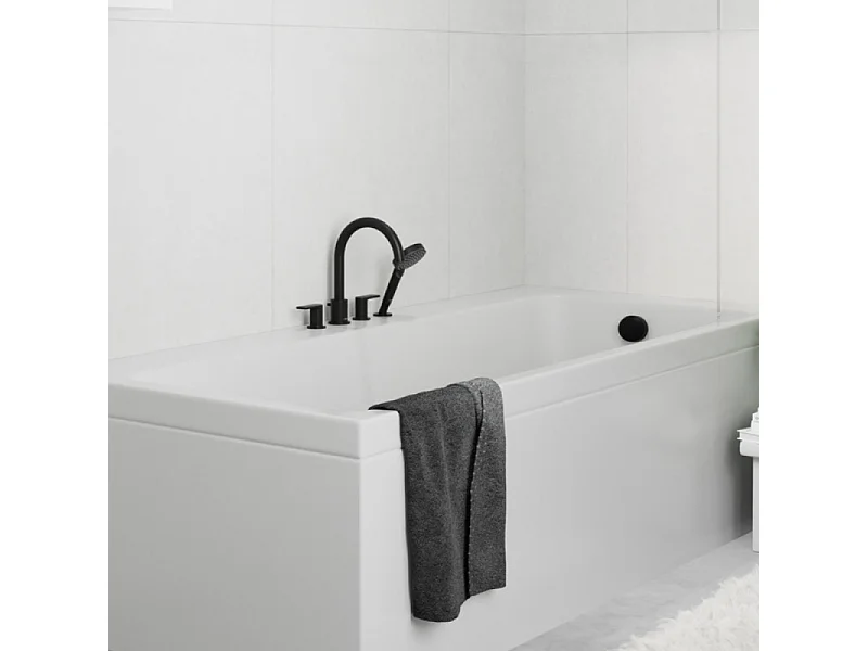 Mélangeur bain douche 4 trous HANSGROHE Vernis Shape noir mat