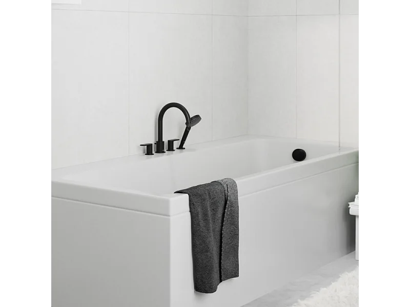 Mélangeur bain douche 4 trous HANSGROHE Vernis Shape noir mat